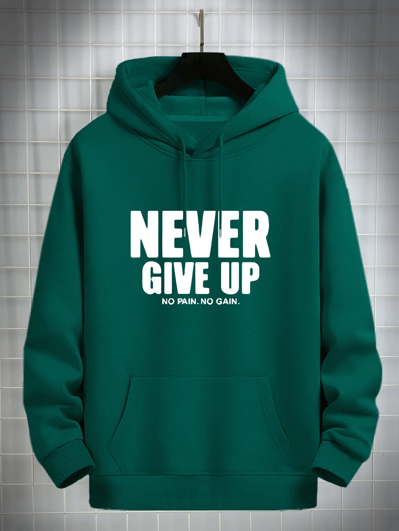 Men's Never Give Up Print Hoodie
