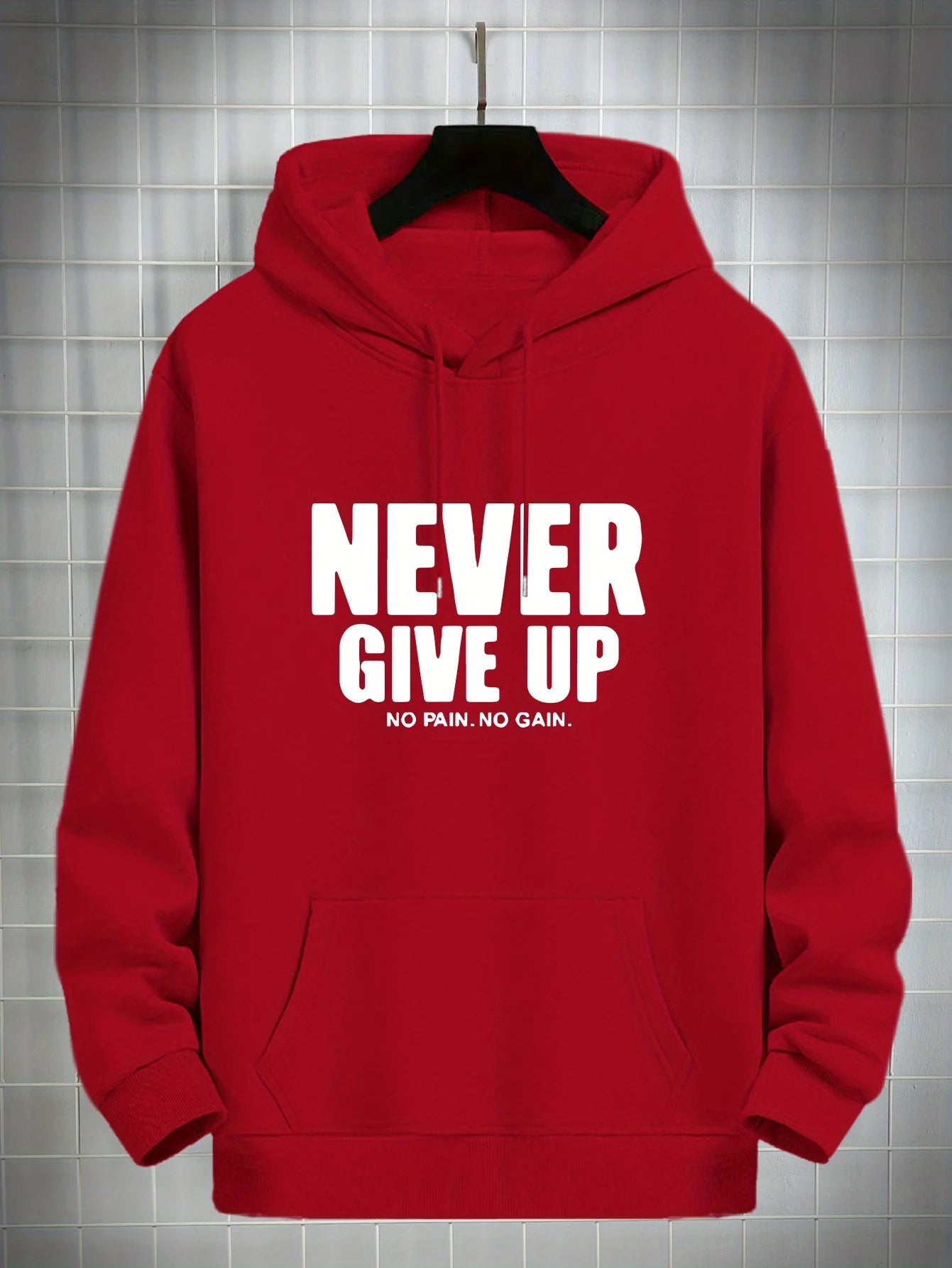 Men's Never Give Up Print Hoodie