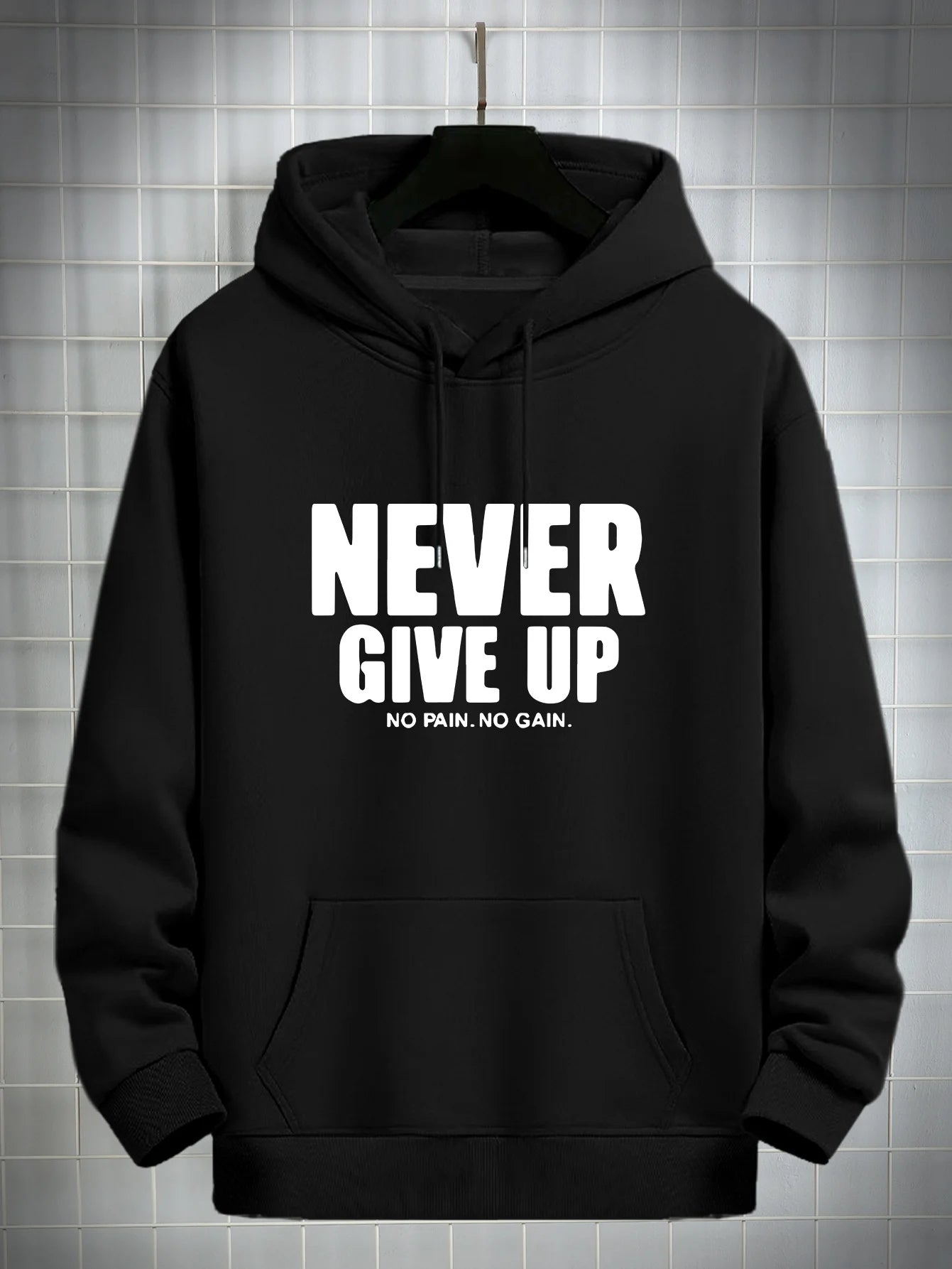 Men's Never Give Up Print Hoodie